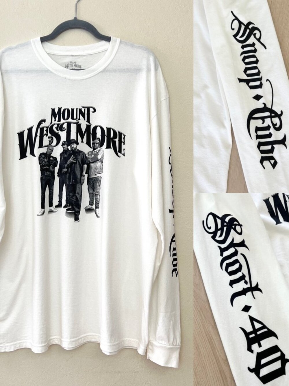 Mount Westmore Long Sleeve Graphic Tee Snoop Dogg Ice Cube E-40 Too $hort Sz XL